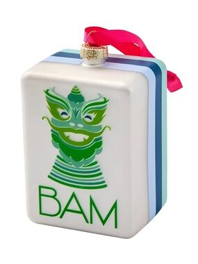 Oh My Mahjong Mercury Glass Dragon BAM Green & White Holiday Ornament New In Box